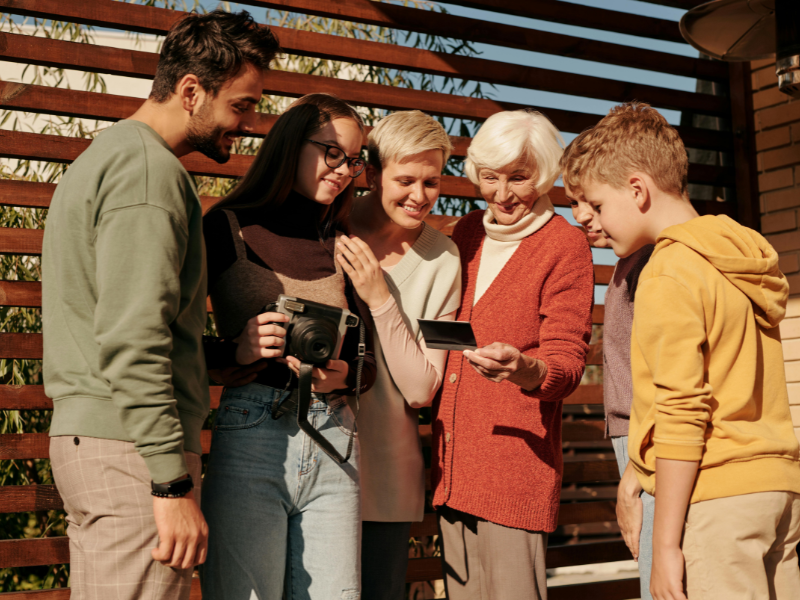 A multigenerational family ensures their future by setting up a will.